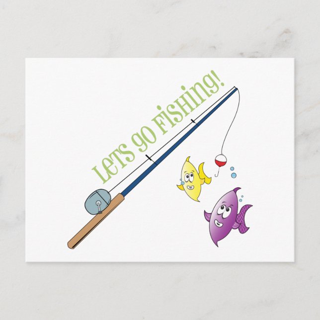 Lass Go Fishing Postkarte (Vorderseite)