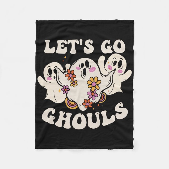Lass Go Ghouls Costume Halloween Pumpkin Ghost Fleecedecke (Vorderseite)