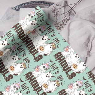 Lass' Go Ghouls Funny Boho Halloween Ghosts Geschenkpapier