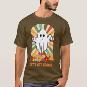 Lass Go Ghouls Groovy Vibes Floral Ghost Costume H T-Shirt