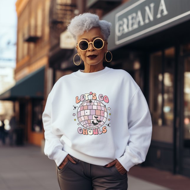 Lass Go Ghouls Niedlich Pink Disco Ball Halloween Sweatshirt (Von Creator hochgeladen)