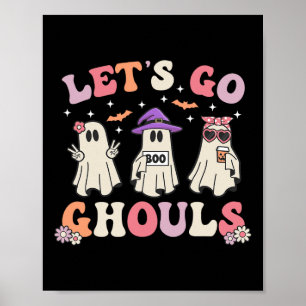 Lass Go Ghouls Retro Halloween Ghost Women Kleinki Poster