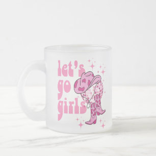 Lass Go Girls Cowgirl Personalisiert Bachelorette Mattglastasse