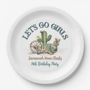 Lass Go Girls Cowgirl Rodeo Thema Geburtstagsparty Pappteller