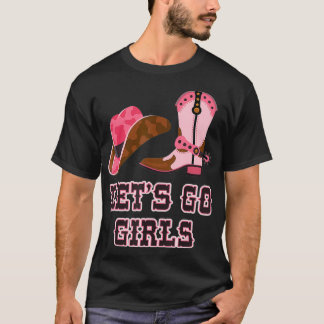 Lass Go Girls Vintag Western Country Cowgirl Boot T-Shirt