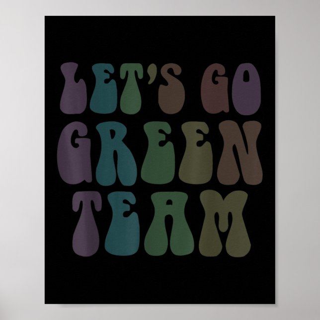 Lass Go Green Team Retro War Game 60er Summer Camp Poster (Vorne)