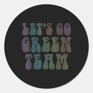 Lass Go Green Team Retro War Game 60er Summer Camp Runder Aufkleber