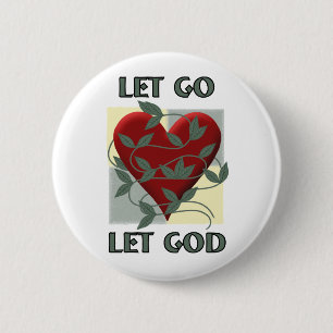 Lass Go Lasse Erholung Gott Slogan Zitat Rotes Her Button