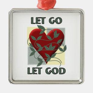 Lass Go Lasse Erholung Gott Slogan Zitat Rotes Her Ornament Aus Metall