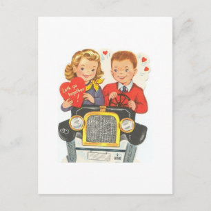Lass Go Together Valentine Feiertagspostkarte
