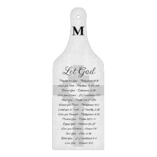 Lass Gott Schrift Inspiration Monogramm Schneidebrett