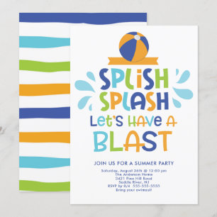 Lass haben eine Blast Pool-Party Einladung