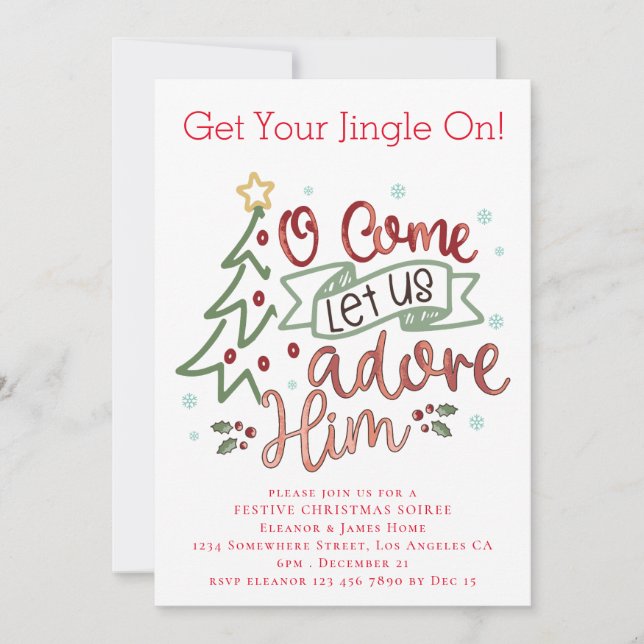 Lass ihm frohe Weihnachten zu verehren Einladung (Vorderseite)