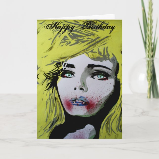 "Lass ihnen "Eat Cake" Geburtstagskarte Karte (Vorderseite)