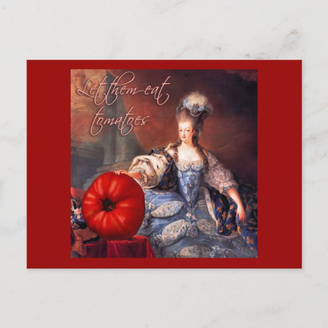 Lass ihnen Tomaten essen Postkarte (Vorderseite)