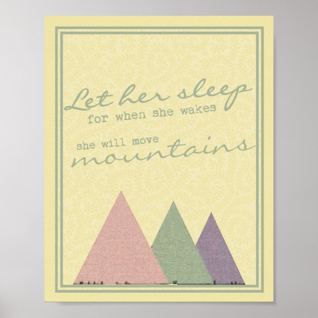 "Lass ihren Schlaf, wenn sie Wecke" drucken Poster (Vorne)