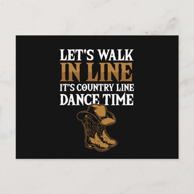 Lass in Line Dance Sport Rodeo Geschenk Postkarte (Vorderseite)