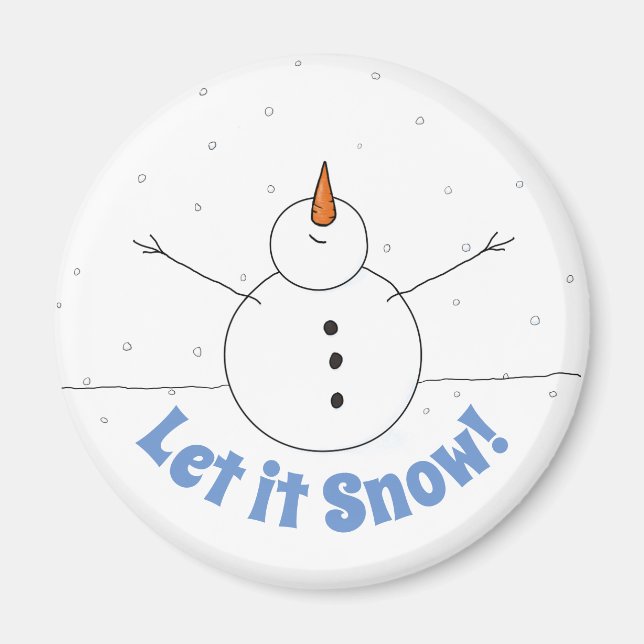 "Lass is Snow" Happy Snowman Magnet (Vorne)