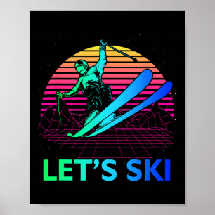 Lass ist Skifarben Vintagen 90er 80er Skifahren Wi Poster