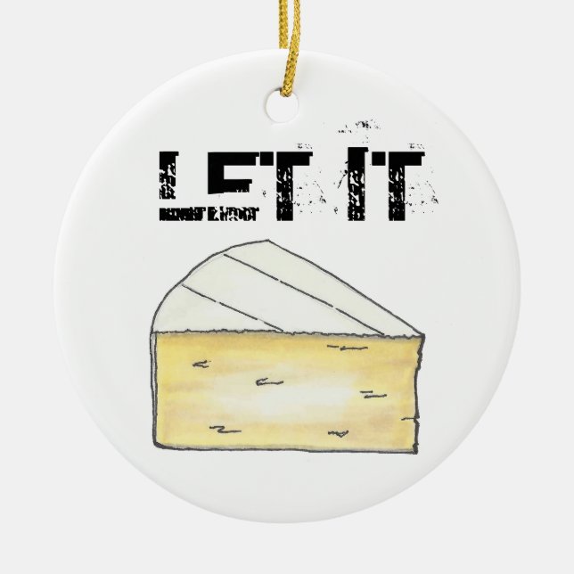 Lass It Brie (Be) Creamy French Cheese Wedge Feins Keramikornament (Vorne)