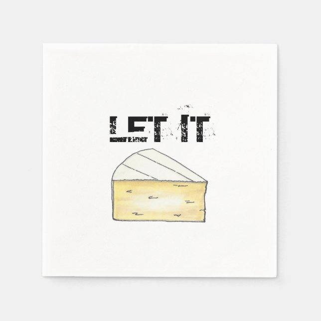 LASS IT BRIE (BE) Funny Cheese Wedge Feinschmecker Serviette (Vorderseite)