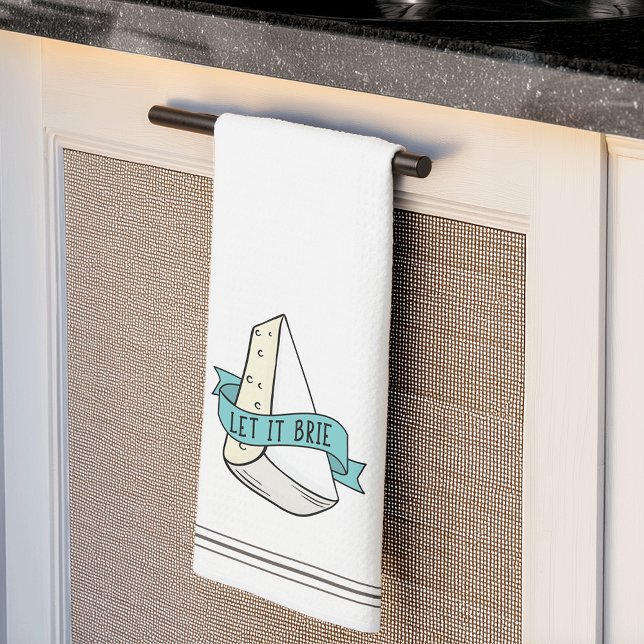 Lass It Brie Niedlich Funny Cheese Pun Geschirrtuch (Von Creator hochgeladen)