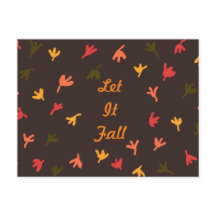 Lass It Fall Postcard (braun & orange)