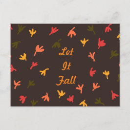 Lass It Fall Postcard (braun & orange) Feiertagspostkarte