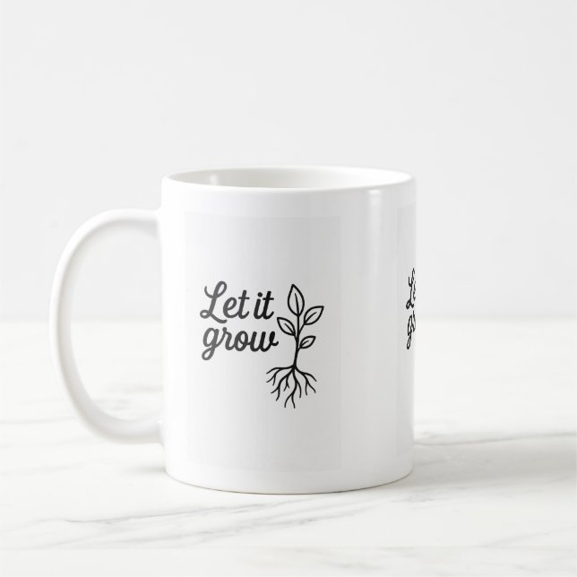 Lass It Grow - Minimalistische Pflanze Lover Kaffeetasse (Links)