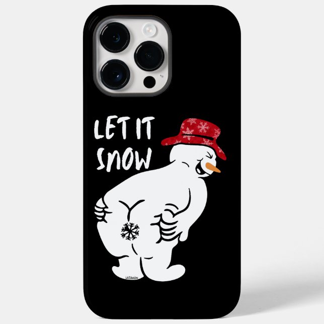 LASS IT SNOW lustiger Schneemann Case-Mate iPhone Hülle (Rückseite)