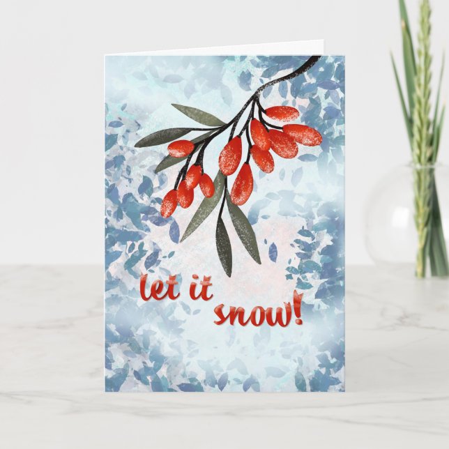 Lass It Snowberries - Whimsical Winter Card Karte (Vorderseite)