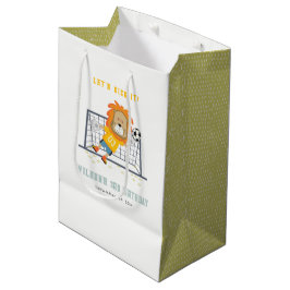 Lass Kick Lion Goalkeeper Soccer Kindergeburtstag Mittlere Geschenktüte