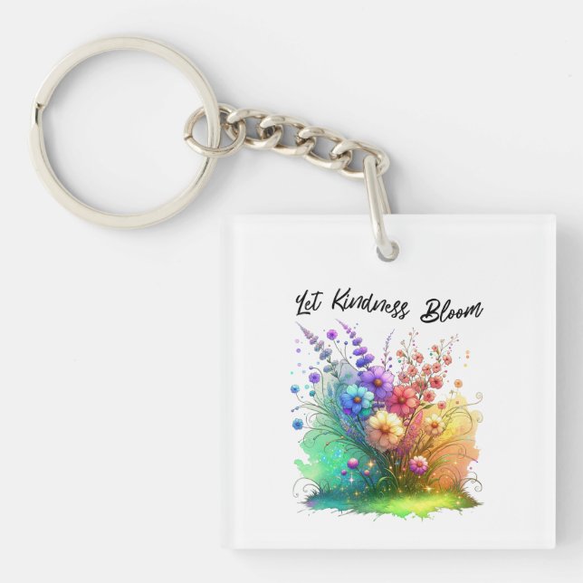 Lass Kindness Bloom Floral Schlüsselanhänger (Vorderseite)