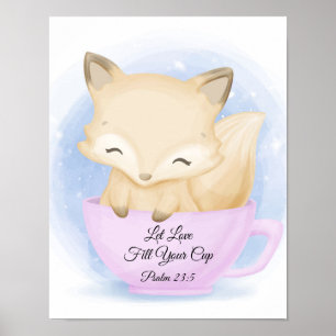 Lass Liebe Fill Cup Fox Animal Poster