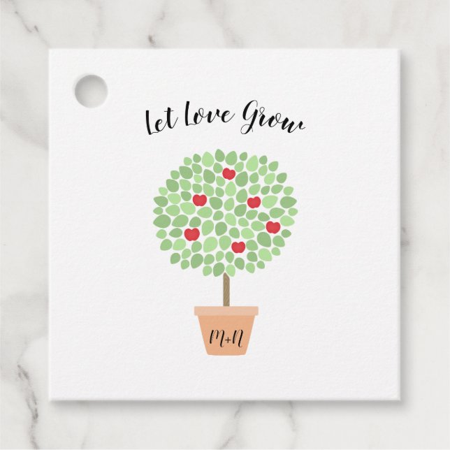 Lass Liebe Grow Apple Tree Vielen Dank Geschenkanhänger (Vorderseite)