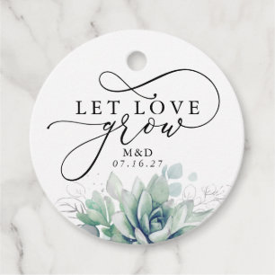 Lass Liebe Grow Silber Grün Elegante Hochzeit Geschenkanhänger