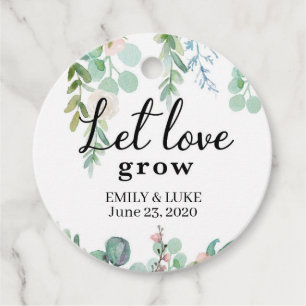 Lass Liebe Grow Tags, SHOWER Fevor Tags, Wedding T Geschenkanhänger