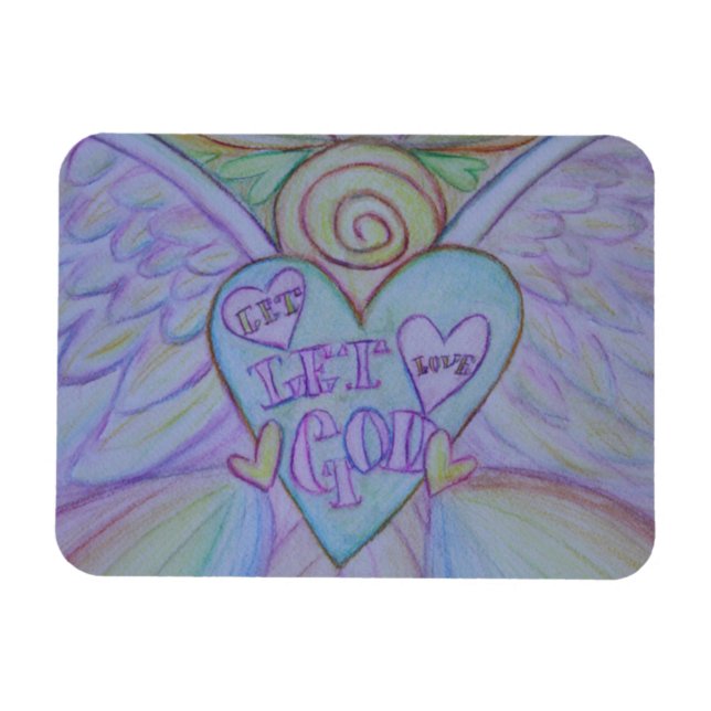 Lass Liebe, Lass Gott Rainbow Angel Magnet (Horizontal)