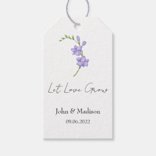 Lass Liebe wachsen Freesia-Samenpaket Hochzeit Geschenkanhänger