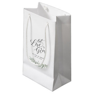 "Lass Liebe wachsen" Kalligrafie rustikale Vegetat Kleine Geschenktüte