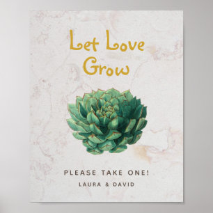 Lass Liebe wachsen Sukkulenten Botanische Hochzeit Poster