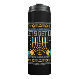 Lass Lit Menorah jüdischen Pun Ugly Hanukkah Chan Thermosbecher