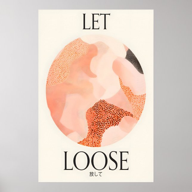 Lass los Kunstprint Abstrakte Pfirsich Farbverläuf Poster (Vorne)
