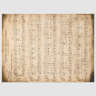 Lass Me nennt euch Sweetheart Music Decoupage Seidenpapier