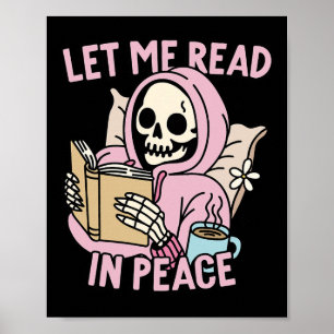 Lass Me Read in Peace Funny Ghost Reading Book Hal Poster