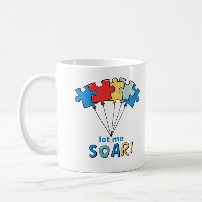 Lass Me Soar - Autismus Awareness Puzzle Ballon Kaffeetasse (Links)