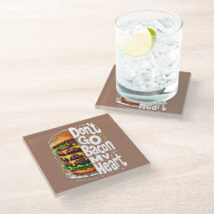 Lass mein Herz nicht Bacon - Lustiger Lebensmittel Glasuntersetzer