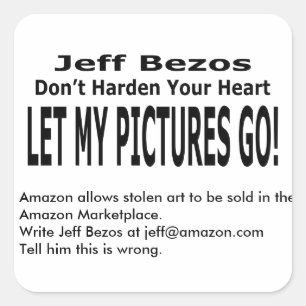 Lass meine Bilder los! Quadratischer Aufkleber