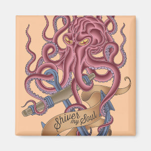Lass meine Seele erschaudern Tintenfisch-Tattoo Magnet