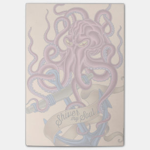 Lass meine Seele erschaudern Tintenfisch-Tattoo Post-it Klebezettel